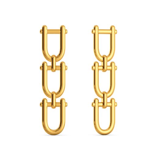 Lock N Rock Gold Earrings