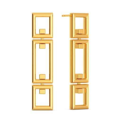 Link N Lock Gold Earrings