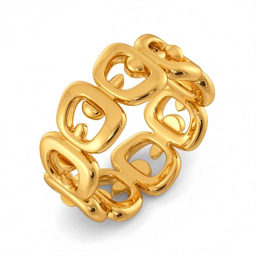 Edgy Links Gold Rings
