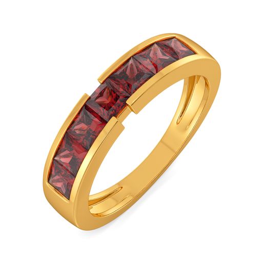 Red in Retro Gemstone Rings
