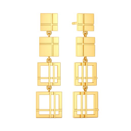 All Checked Out Gold Earrings