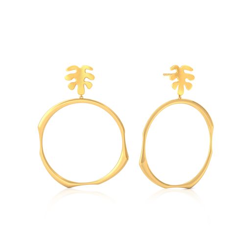 Oak Leaf Gold Earrings