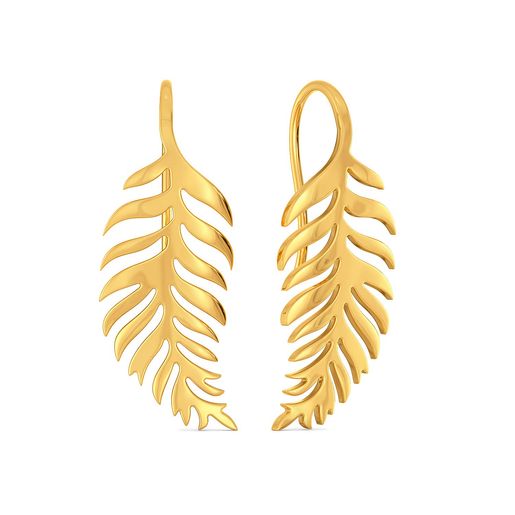 Turn of Ferns Gold Earrings