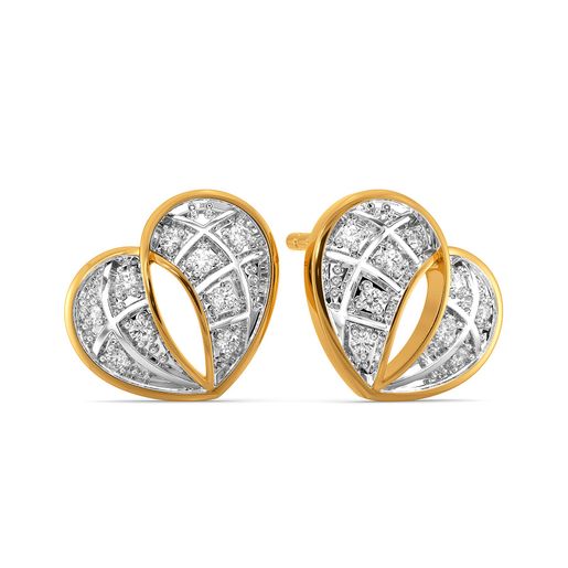 Tartan Heart Diamond Earrings