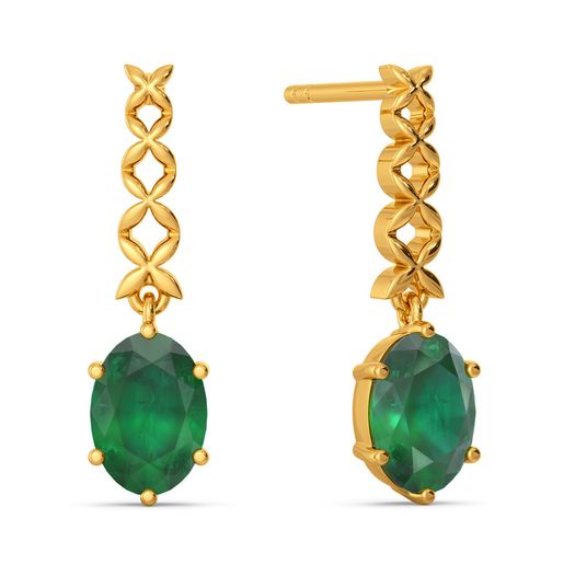 Edgy Emerald Gemstone Earrings
