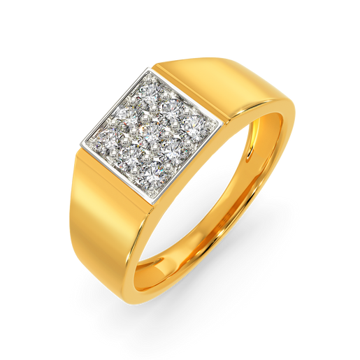 Classic Squared Diamond Rings For Men