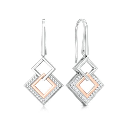 Square Interlock Diamond Earrings