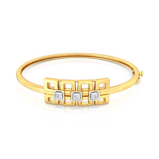 Four Squared Diamond Bangles