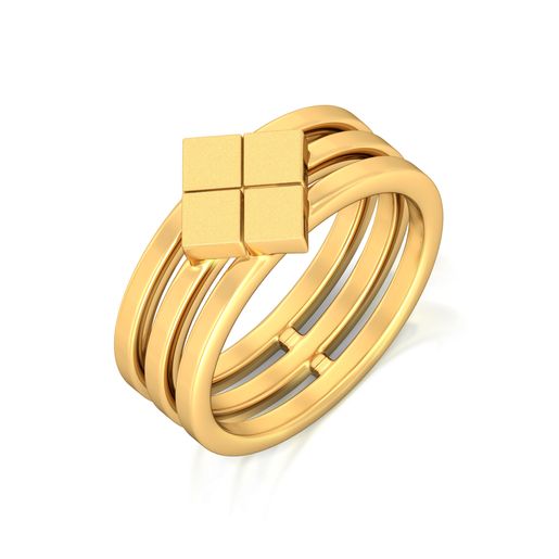 Tetracube Gold Rings