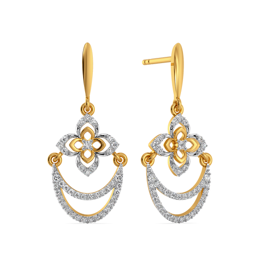Zewar Swirl  Diamond Earrings