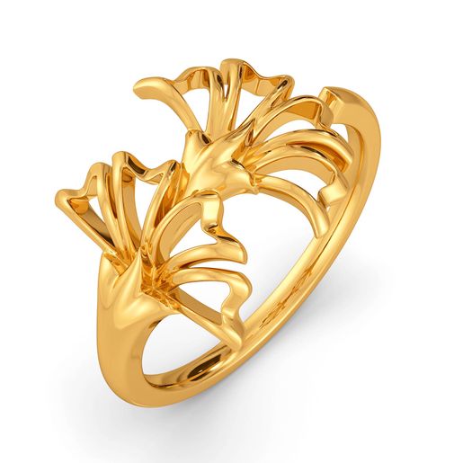 Fleur Noir Gold Rings