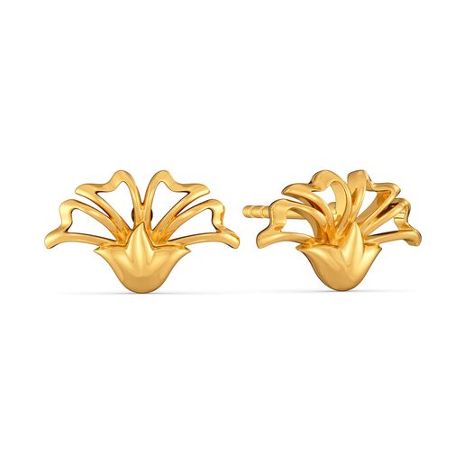 Fleur Noir Gold Earrings