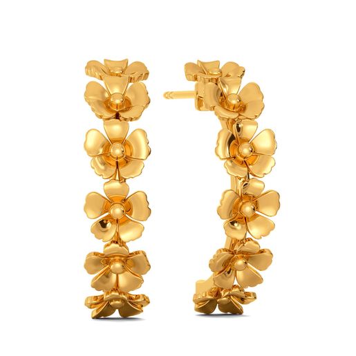 Midnight Florals Gold Earrings
