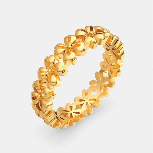 Floral Cluster Gold Rings