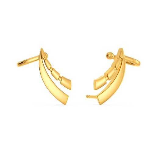 Disc Drama Gold Earrings