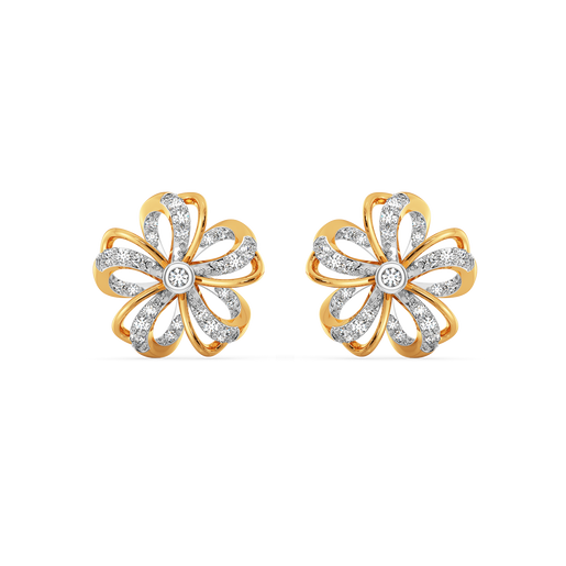 Floral Arc Diamond Earrings