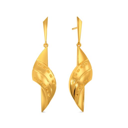 Denim Craze  Gold Earrings
