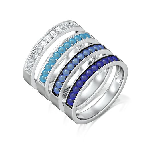 Rainbow Blues Diamond Rings