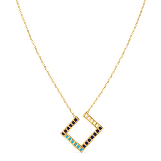 Parallel Ribbing Gold Necklaces