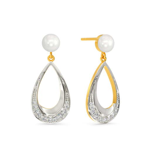 Vibin To Pearls Diamond Earrings