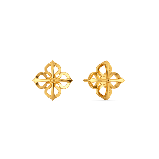 Amber Charm Gold Earrings