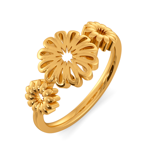 Amber Dome Gold Rings