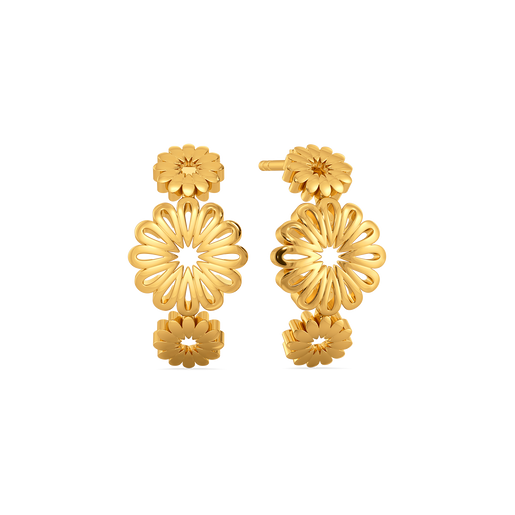 Amber Dome Gold Earrings