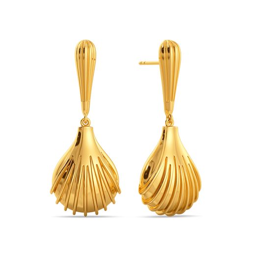Pleats So Puffed Gold Earrings