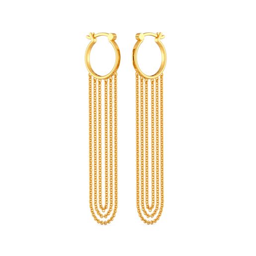 Extra on Fringe Gold Earrings