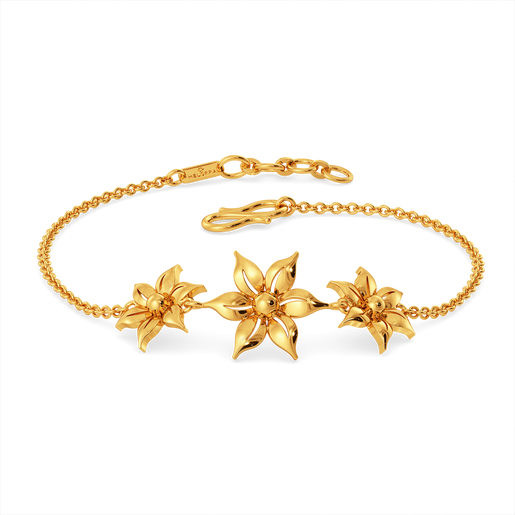 In Full Floral Bloom Gold Bracelets