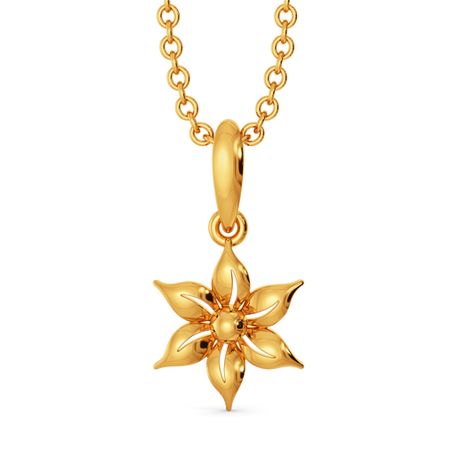 In Full Floral Bloom Gold Pendants