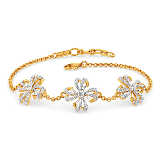 Golden Bloom With Beauty Diamond Bracelets