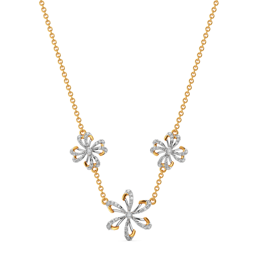 Golden Bloom With Beauty Diamond Necklaces