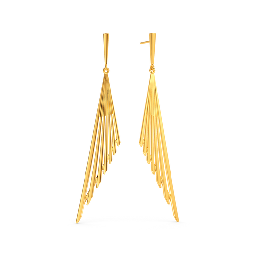 Long Fin Gold Earrings