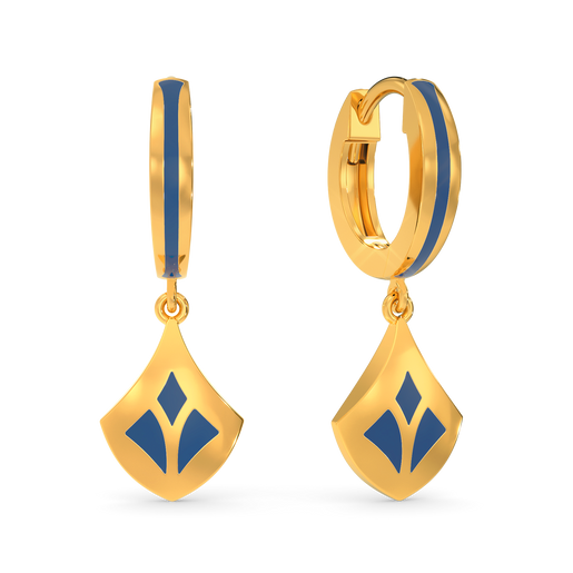 Embellished Blue Gold Earrings