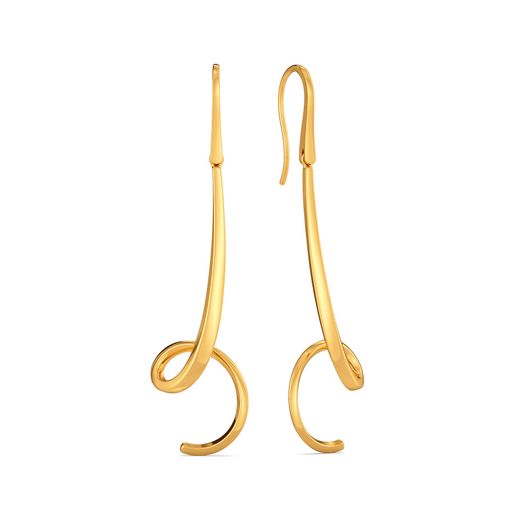 Sleeve O Swirls Gold Earrings