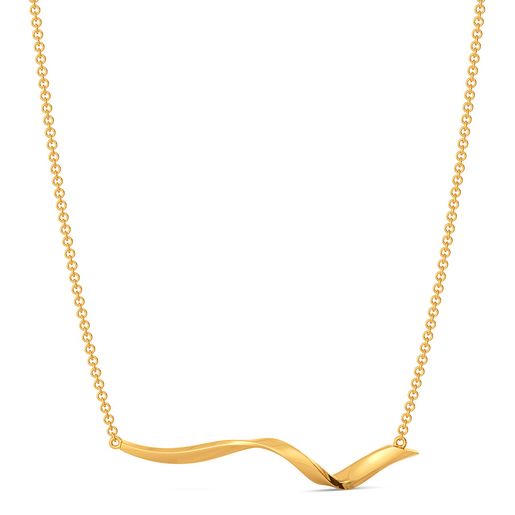 Swirling Strands Gold Necklaces
