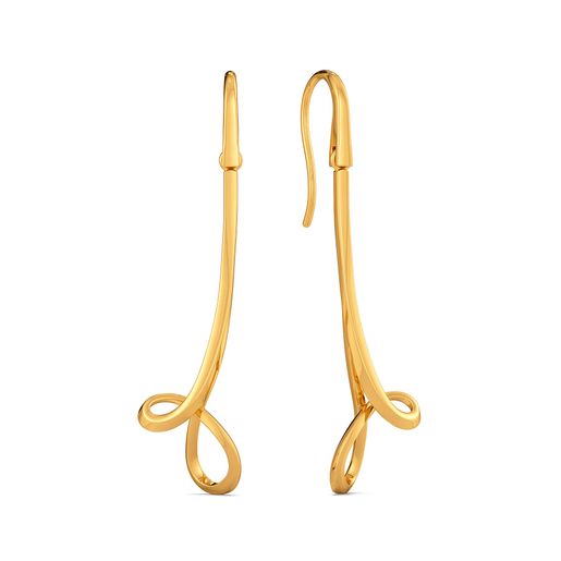 Twin Twirls Gold Earrings