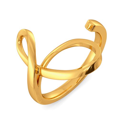 Twin Twirls Gold Rings