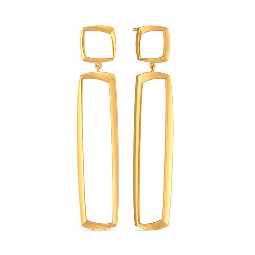 Square Flair Gold Earrings
