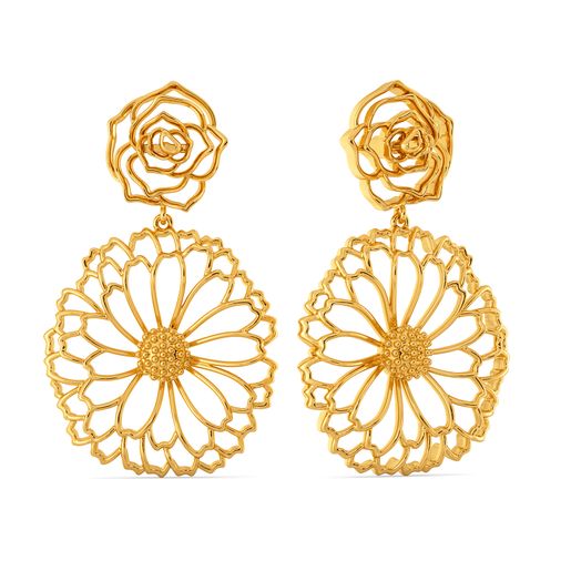 Rosy Radiance Gold Earrings