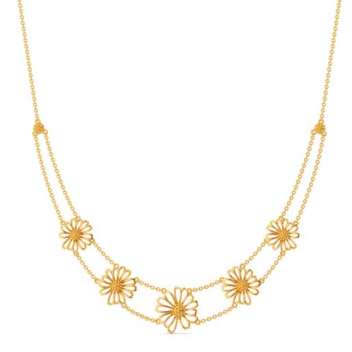 Flower Bouquet Gold Necklaces