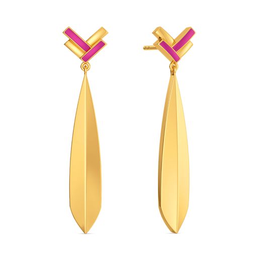 Pink Odyssey Gold Earrings