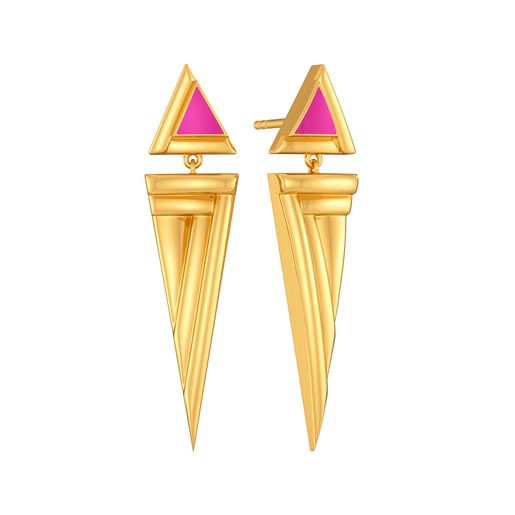 Fuchsia Finesse Gold Earrings
