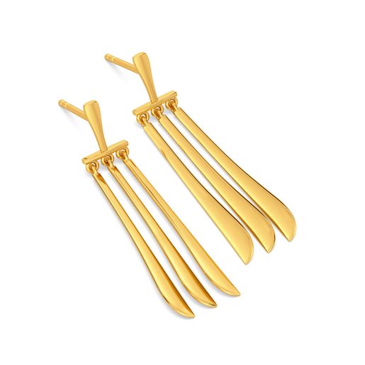 Funky Fringe Gold Earrings
