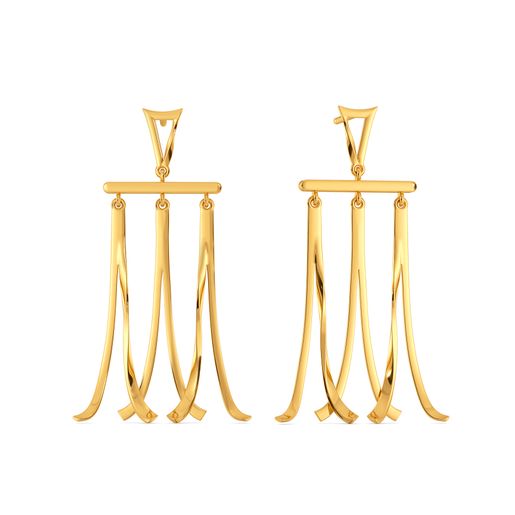 Feel The Fringe Gold Earrings
