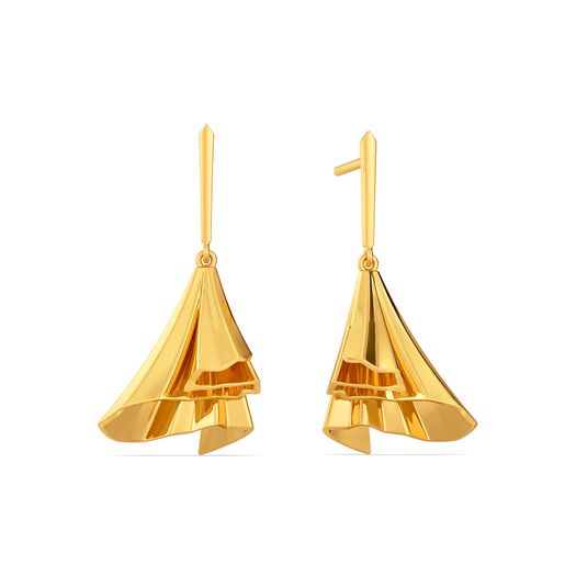 Too Fond to Frill Gold Earrings