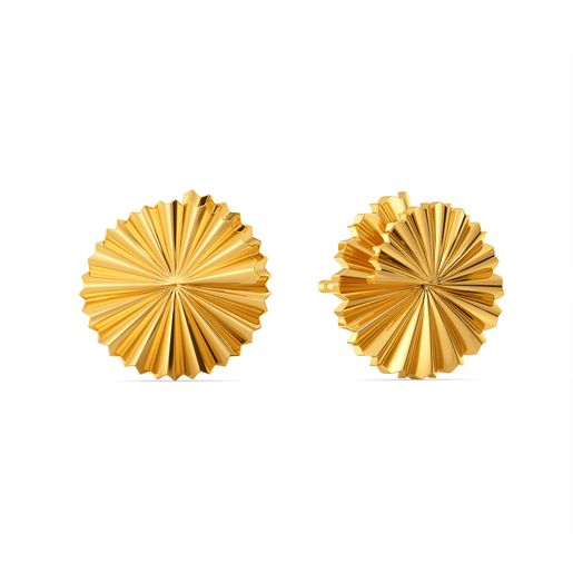 Wheel O Wrinkle Gold Earrings