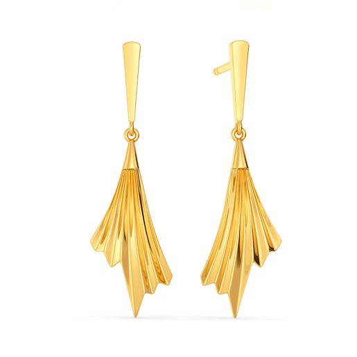Crinkle Wrinkle Gold Earrings