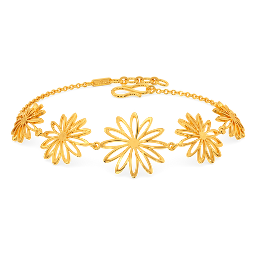 Floral Charm Gold Bracelets